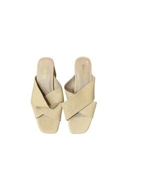 Seychelles Papaya Beige Raffia Womens Sandals Block Heels Size 8